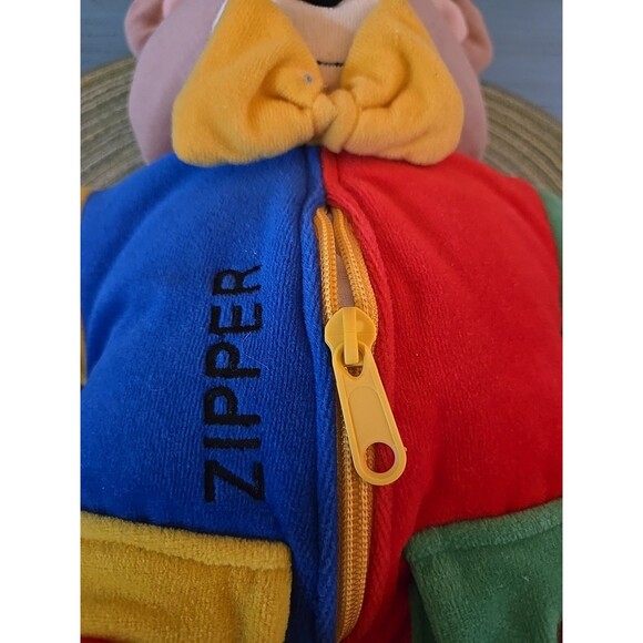 Vtg Learn & Play Bear Colors Button Tie Snap Buckle Zipper Stuffed Animal Toy - Picture 4 of 12